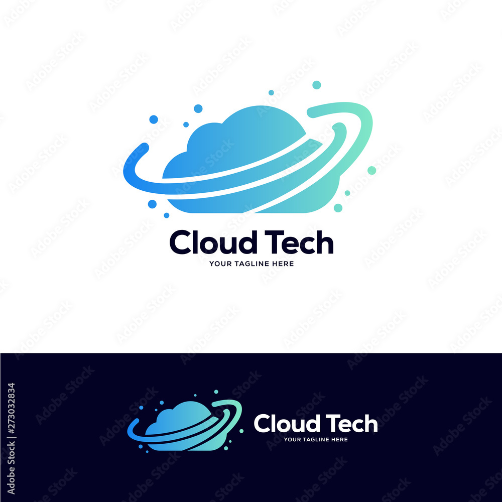 Fototapeta premium cloud logo designs template, tech logo designs concept 