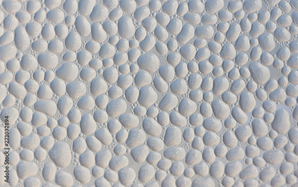 Fototapeta premium Drops of condensate on the surface of a plastic bottle, close-up