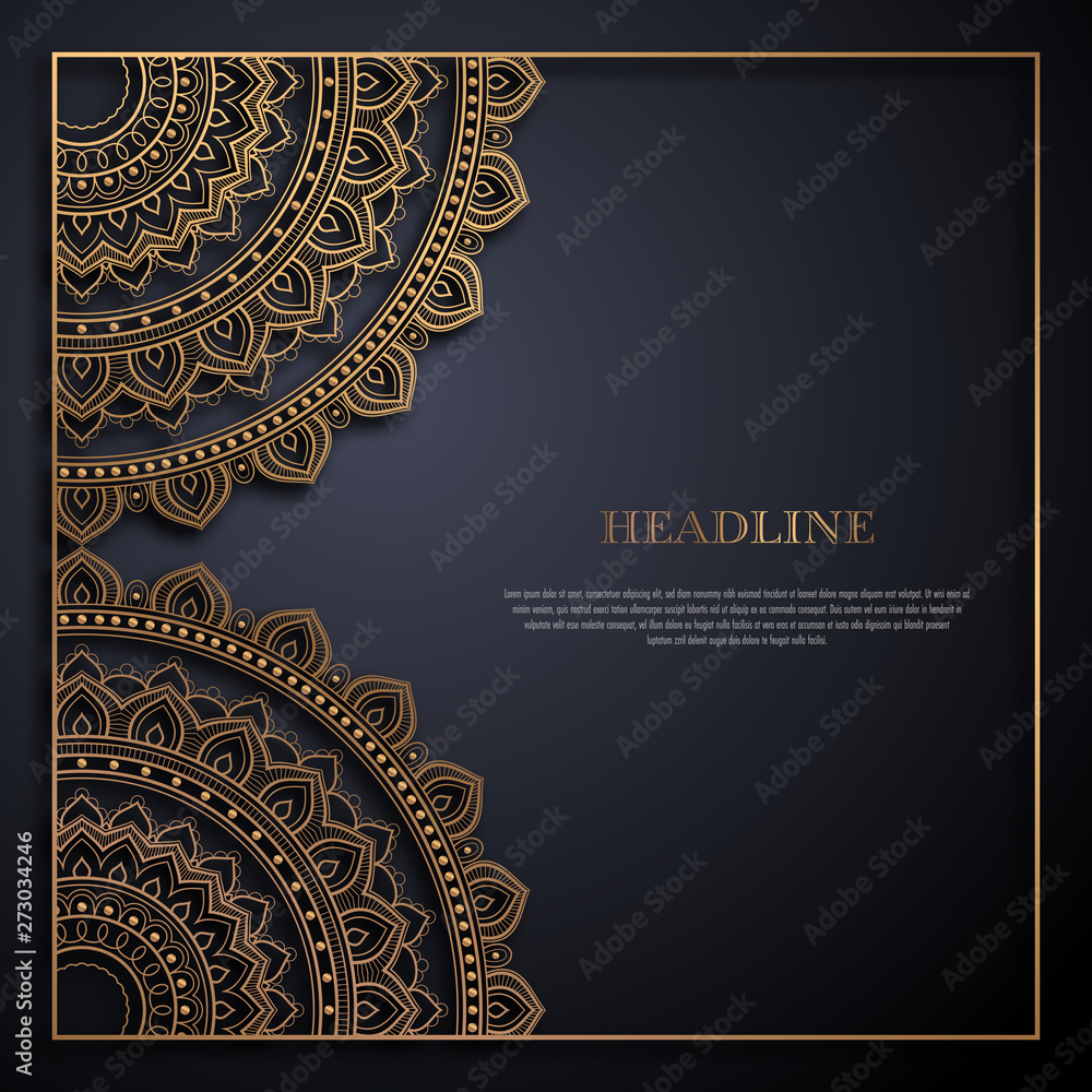 Gold and black greeting card template in retro style. Great design for any purposes: invitation, flyer, menu, brochure or leaflet Gold and black greeting card template in retro style. Great design for any purposes: invitation, flyer, menu, brochure or leaflet