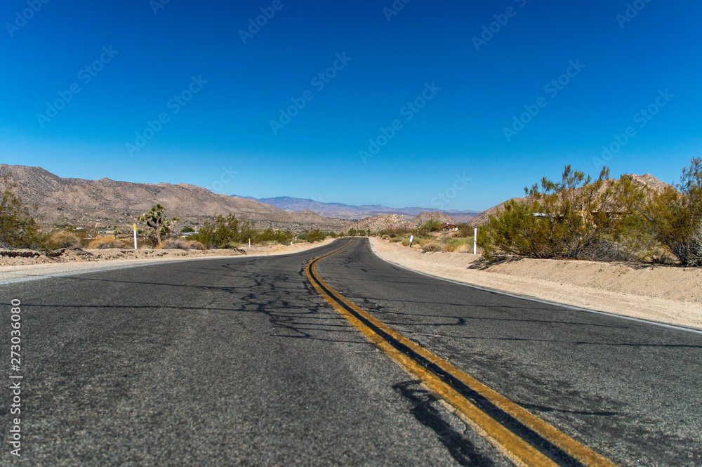 Bendy road in a desert in the USA