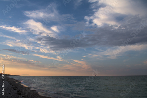 sunset over the sea adriatic sea clouds nature seascape waves  coast beauty view panorama sky 