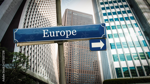 Foto Street Sign to Europe