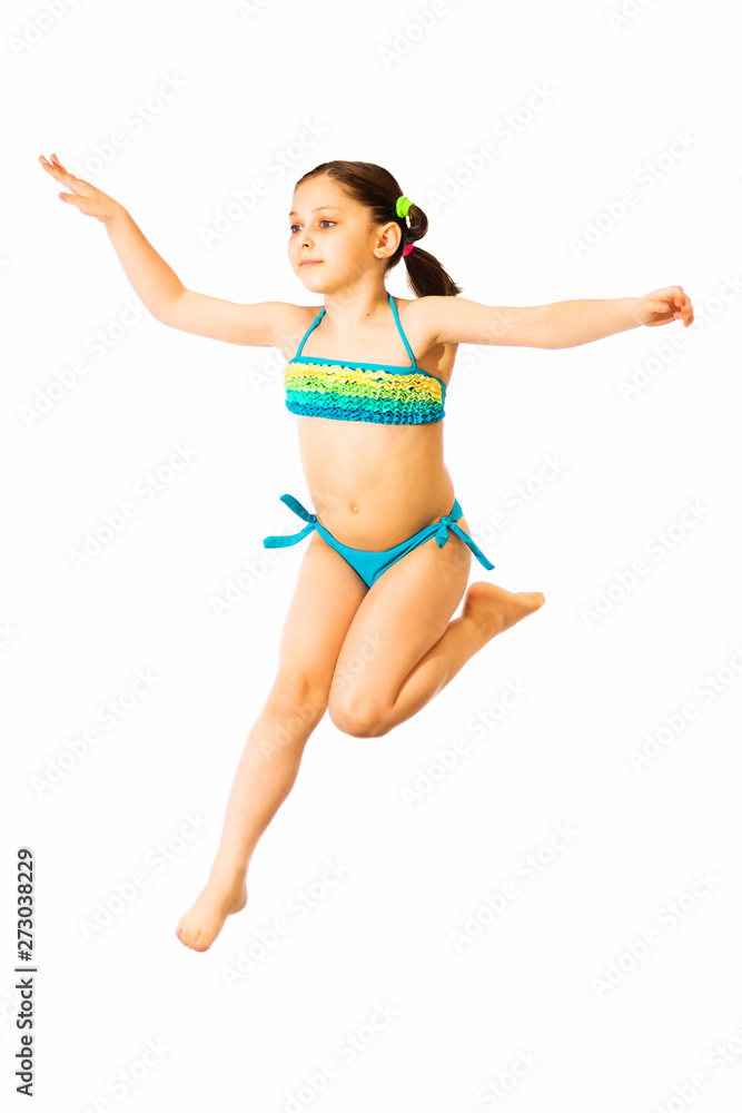 Girl, 8 years old, white background hi-res stock photography and images -  Alamy