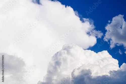 Blue sky background with detail clouds with shadow