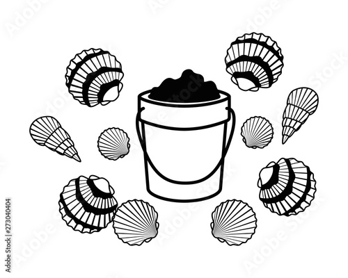 sand bucket on white background
