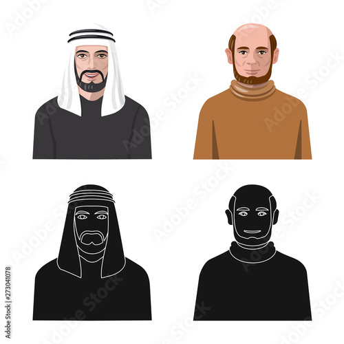 Vector illustration of hairstyle and profession  symbol. Collection of hairstyle and character  vector icon for stock.