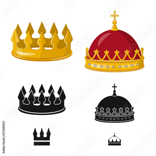 Isolated object of medieval and nobility sign. Collection of medieval and monarchy stock symbol for web.