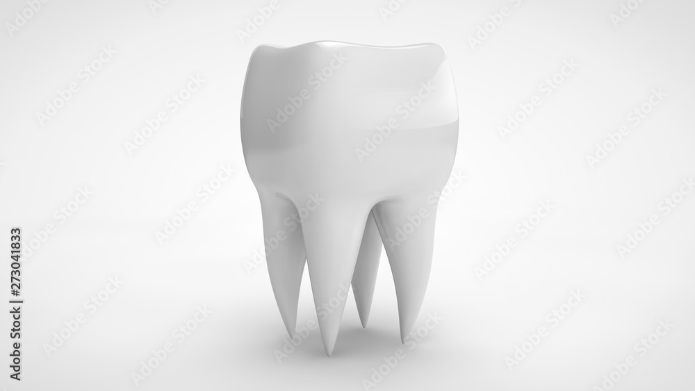 3D illustration of a white human molar. The idea of a healthy lifestyle. 3D rendering for dental advertising, ceramic false teeth and treatment. 3D illustration of a white human molar. The idea of a healthy lifestyle. 3D rendering for dental advertising, ceramic false teeth and treatment.