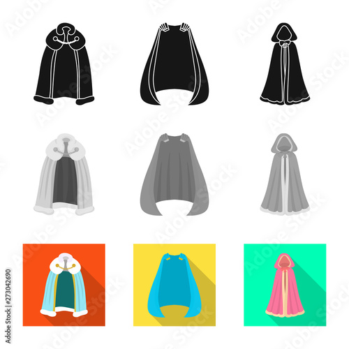Vector design of material and clothing icon. Set of material and garment stock vector illustration.