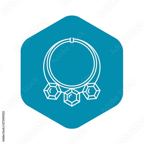 Diamond necklace icon. Outline diamond necklace vector icon for web design isolated on white background
