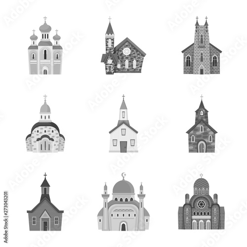 Wallpaper Mural Isolated object of architecture and faith icon. Set of architecture and traditional stock vector illustration. Torontodigital.ca
