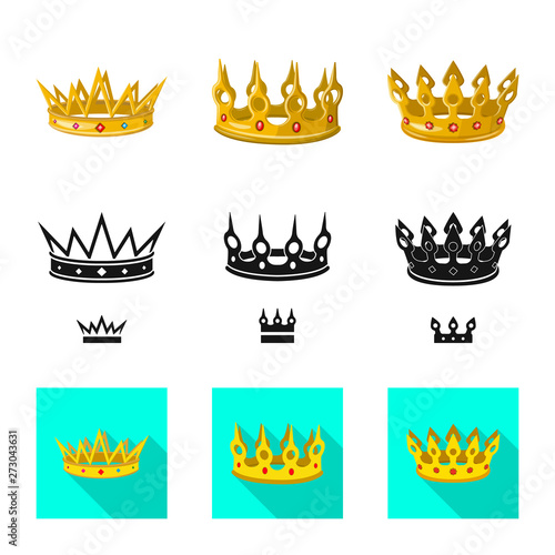 Vector design of medieval and nobility icon. Collection of medieval and monarchy vector icon for stock.
