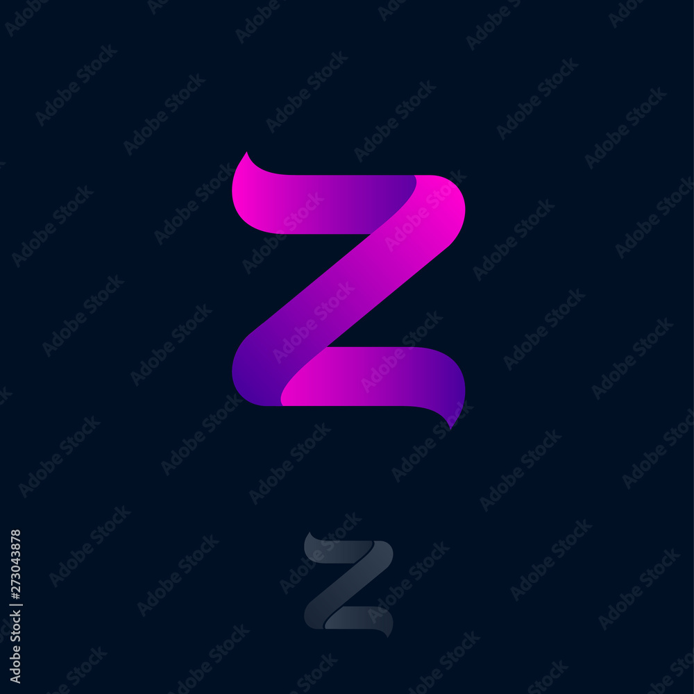 Z logo Consist of Purple Ribbon. Z origami monogram. Network, Web Icon. Ui Design. Z logo Consist of Purple Ribbon. Z origami monogram. Network, Web Icon. Ui Design.