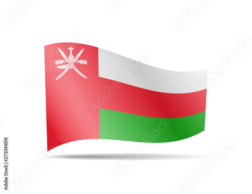 Free Download Waving Oman flag in the wind. Flag on white vector illustration - GFXLoad