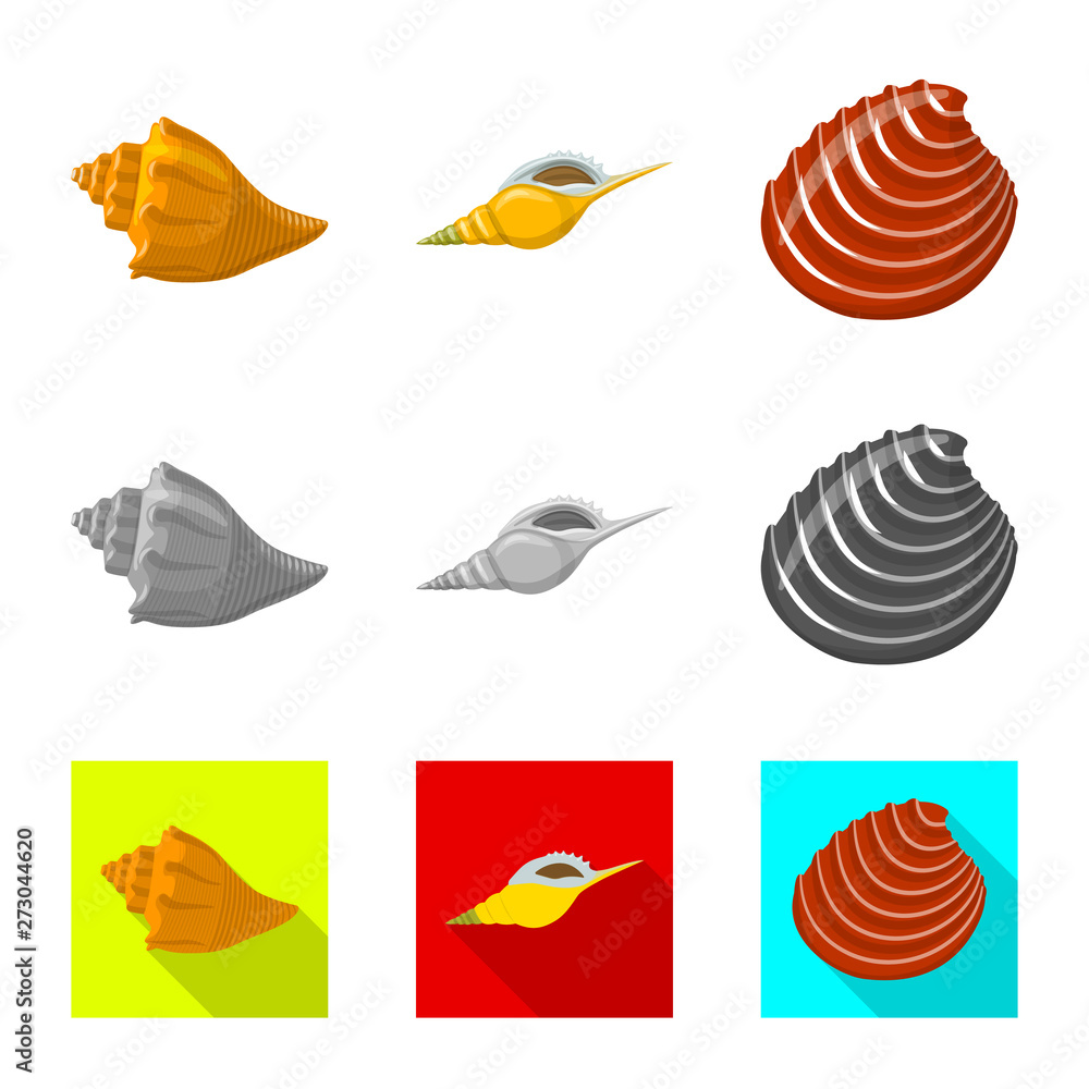 Naklejka premium Vector design of animal and decoration logo. Collection of animal and ocean vector icon for stock.