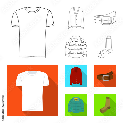 Isolated object of man and clothing icon. Collection of man and wear vector icon for stock.