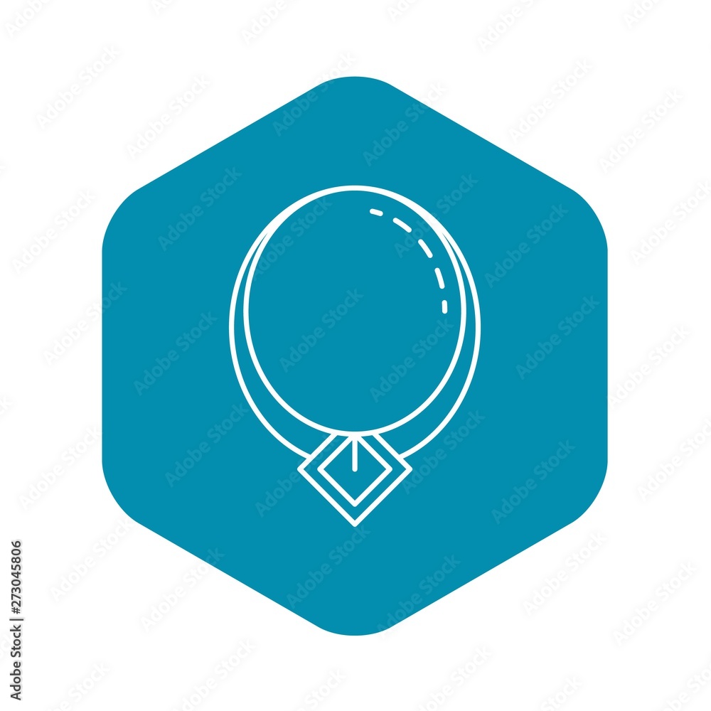 Obraz premium Gemstone necklace icon. Outline gemstone necklace vector icon for web design isolated on white background