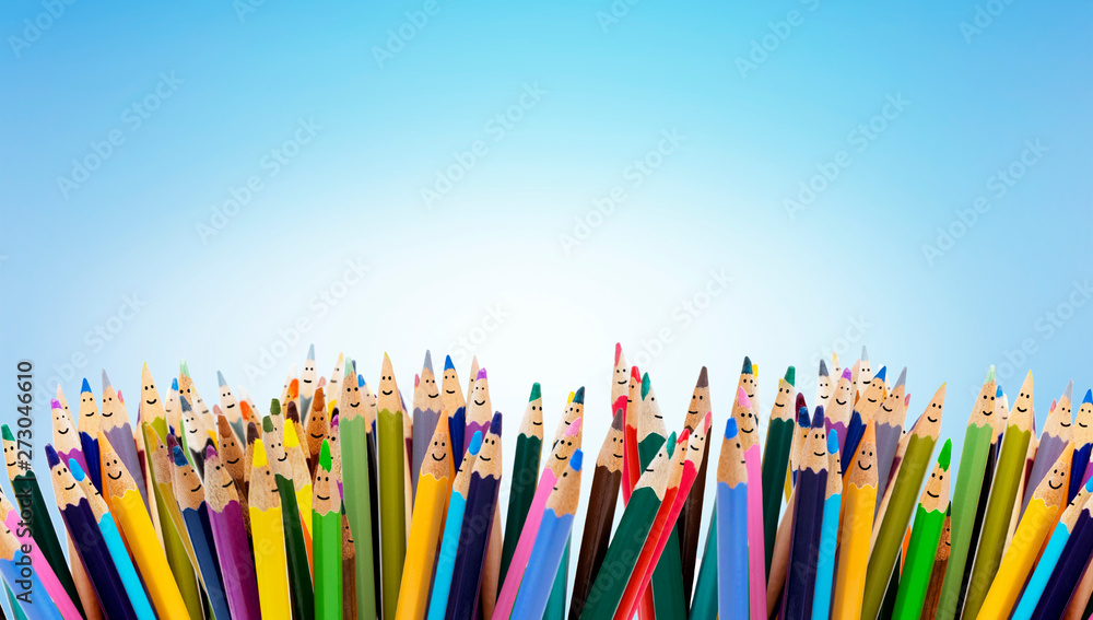 Colored pencils funny faces of people smiling. Dialogue group of people. Crowd Talking. Group of people talking. Social network communication. Diverse People and different culture. Copy space Stock Illustration | Adobe Stock Colored pencils funny faces of people smiling. Dialogue group of people. Crowd Talking. Group of people talking. Social network communication. Diverse People and different culture. Copy space Stock Illustration | Adobe Stock