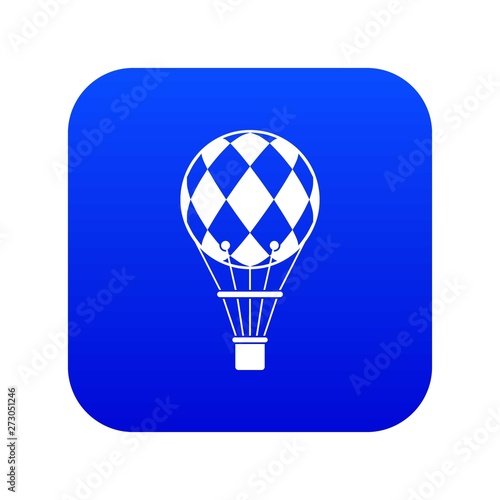 Checkered air balloon icon digital blue for any design isolated on white vector illustration