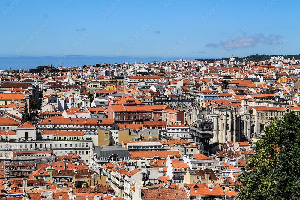 Panoramic view of Lisbon city