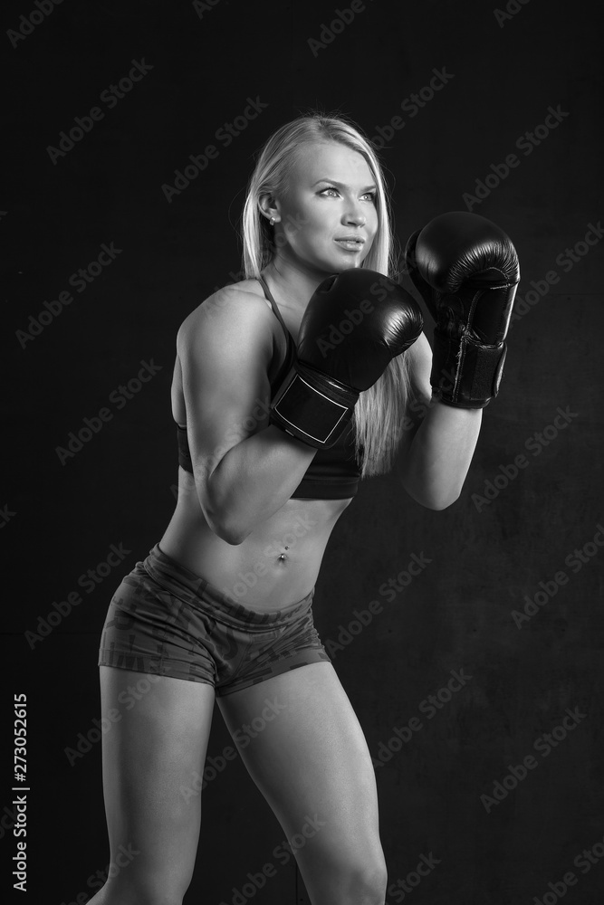 young athletic muscular female body
