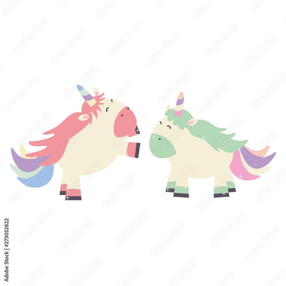 cute adorable unicorns fairy characters