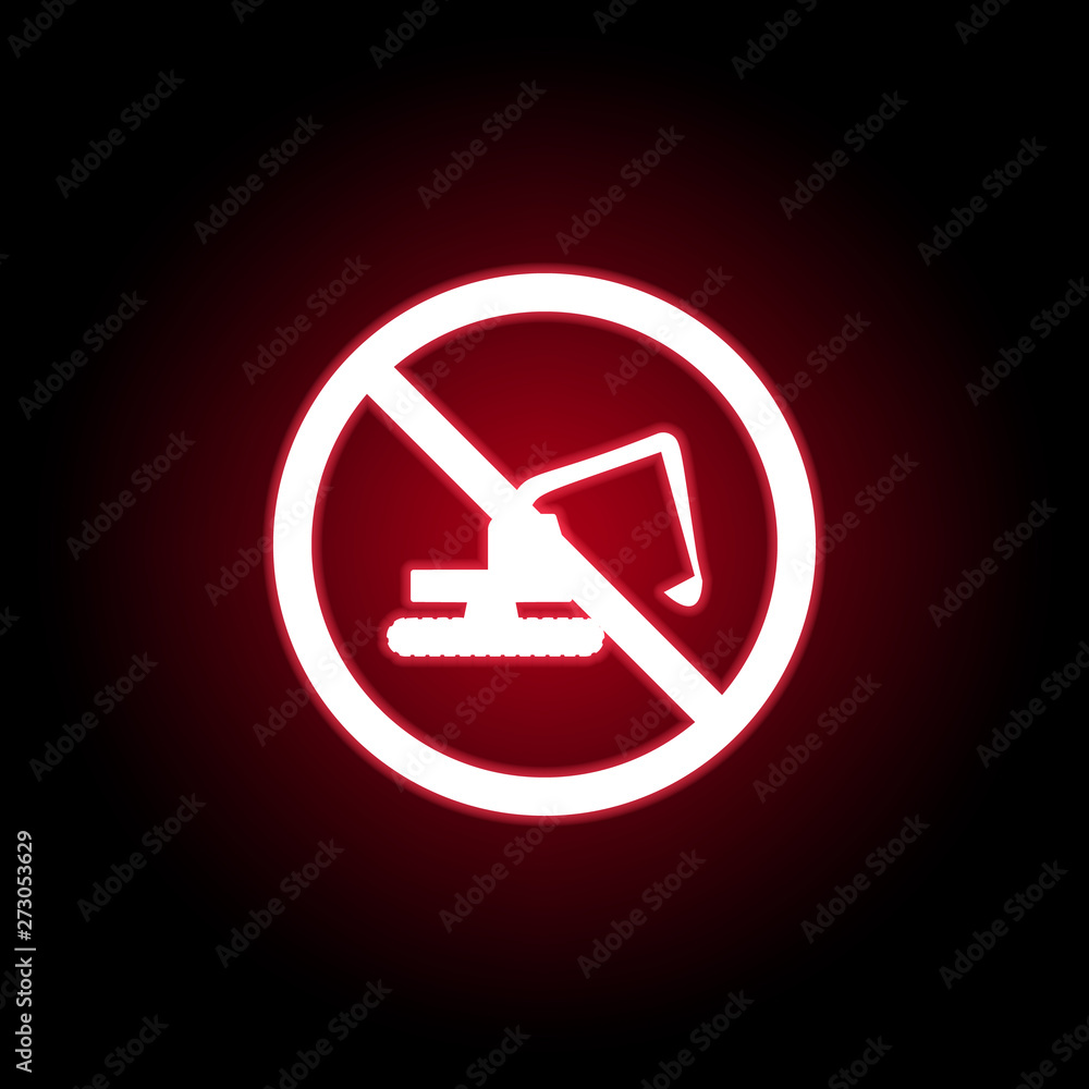 Forbidden truck icon in red neon style. can be used for web, logo, mobile app, UI, UX Forbidden truck icon in red neon style. can be used for web, logo, mobile app, UI, UX