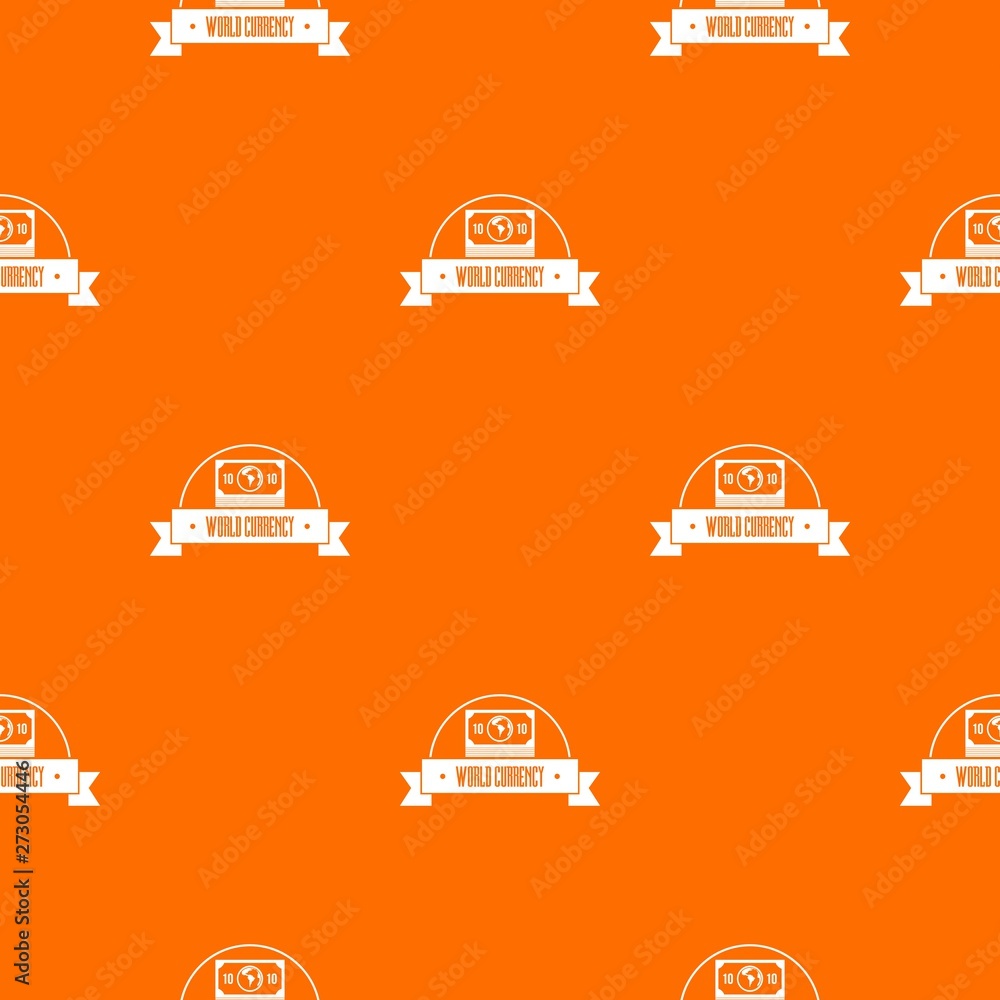 World currency pattern vector orange for any web design best