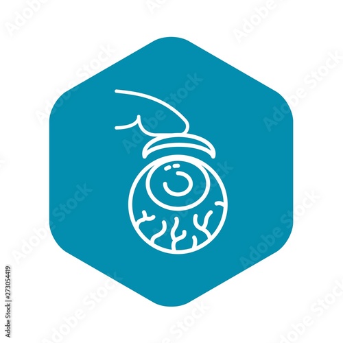 Eyeball contact lens icon. Outline eyeball contact lens vector icon for web design isolated on white background