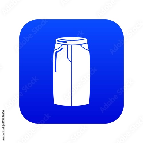Pant jeans icon blue vector isolated on white background