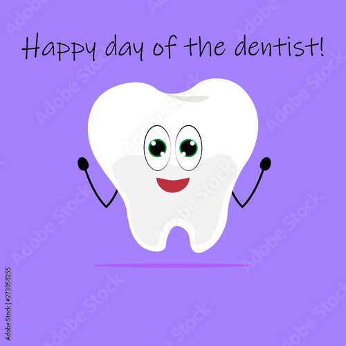 Molar tooth animated celebrating the day of the dentist.