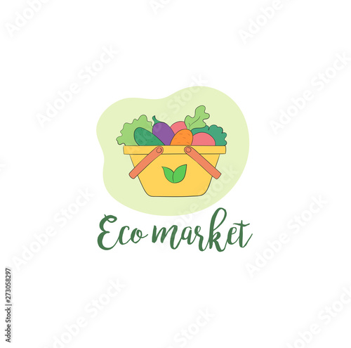 Wallpaper Mural Eco market vegan food logo Torontodigital.ca