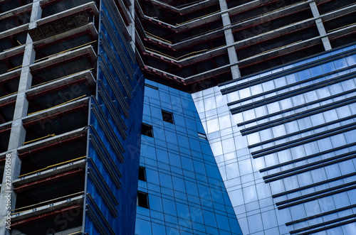 Close-up of skyscraper building under construction. © Олександр Луценко
