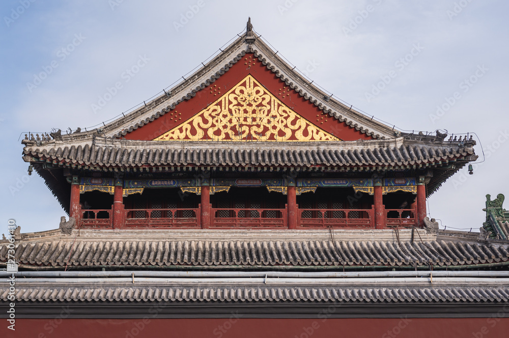 One of the buildings of Palace of Peace and Harmony simply called Lama Temple in Beijing, capital city of China One of the buildings of Palace of Peace and Harmony simply called Lama Temple in Beijing, capital city of China