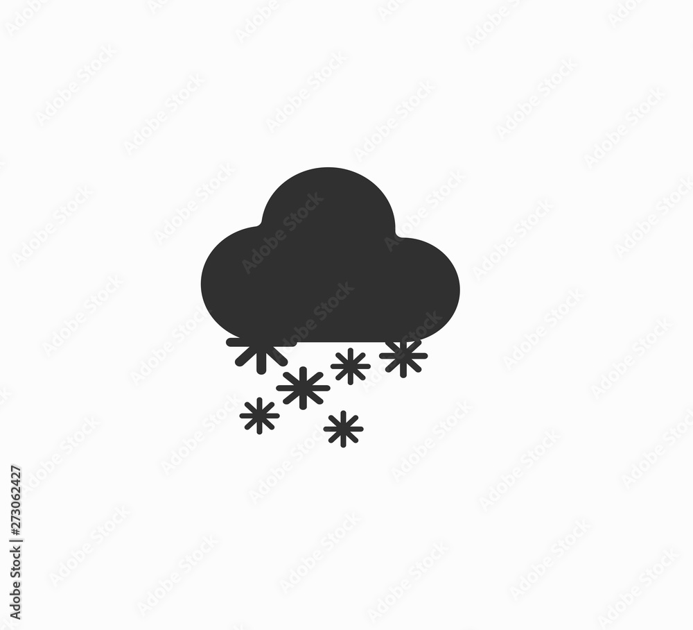 Dizan flat weather vector icons: cloud and snow iholirovanny. Winter snow blizzard - weather forecast icon close-up Dizan flat weather vector icons: cloud and snow iholirovanny. Winter snow blizzard - weather forecast icon close-up