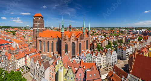 Panorama of the St. Mary's Basilica in Gdansk, Poland