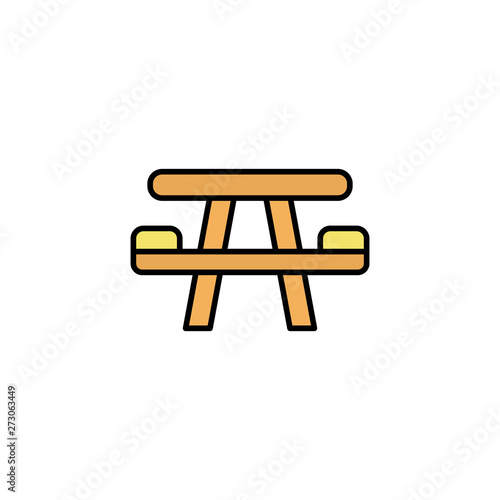 Camping table vector icon sign symbol