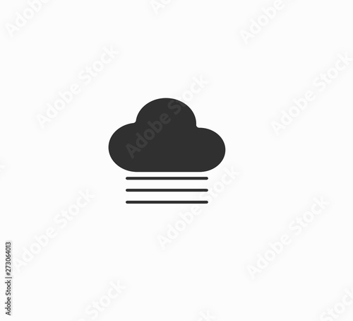 Flat design vector weather icons: cloud and fog Isolated on white background. weather forecast icon close-up