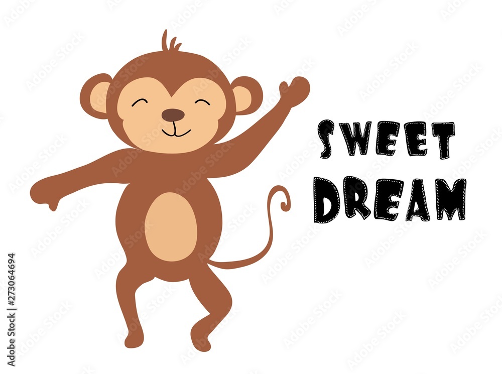 cute monkey print .vector illustration for childish t shirt,clothes cute monkey print .vector illustration for childish t shirt,clothes