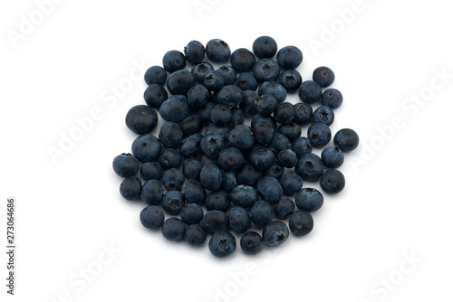 Freshly picked blueberries  isolated on white background