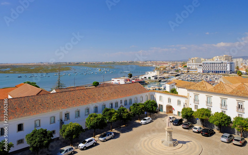 Faro, Algarve, Portugal. View from cathedral in sunny september day.