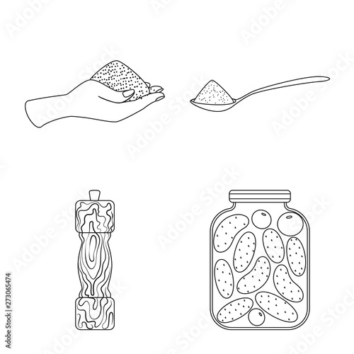 Vector illustration of sodium  and mineral  symbol. Collection of sodium  and kitchen  vector icon for stock.