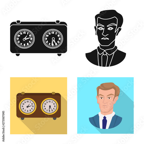 Vector design of checkmate and thin symbol. Collection of checkmate and target stock vector illustration.