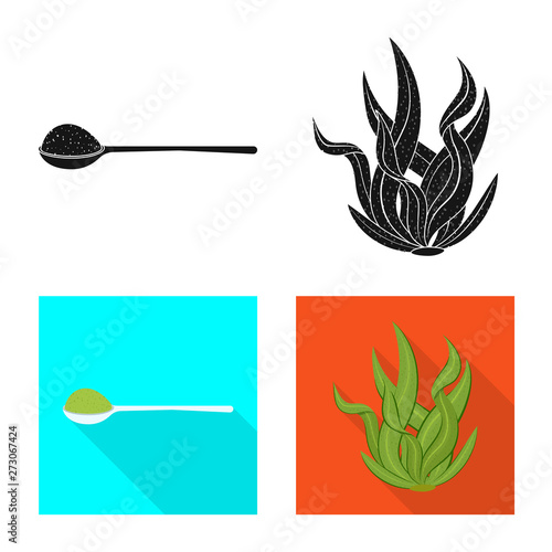 Vector illustration of protein and sea sign. Set of protein and natural vector icon for stock.