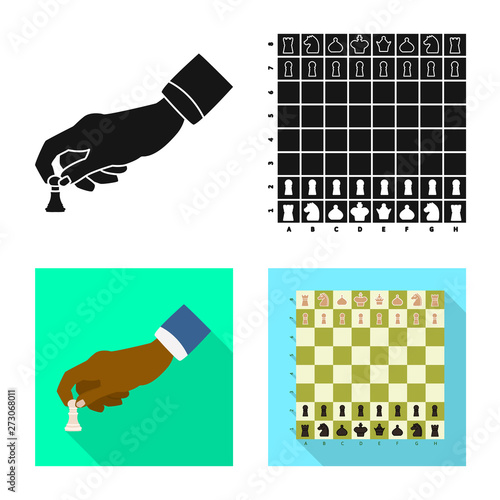 Vector design of checkmate and thin icon. Set of checkmate and target stock vector illustration.
