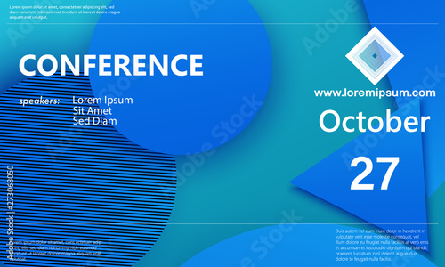 Conference design template. Business background.