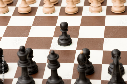 black pawn on chessboard