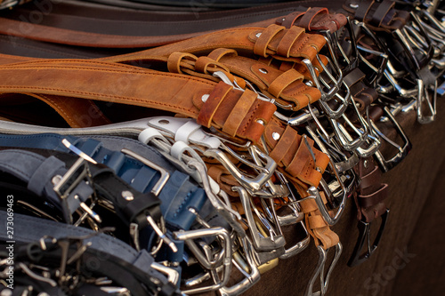 leather belts on the market © Arkadiy
