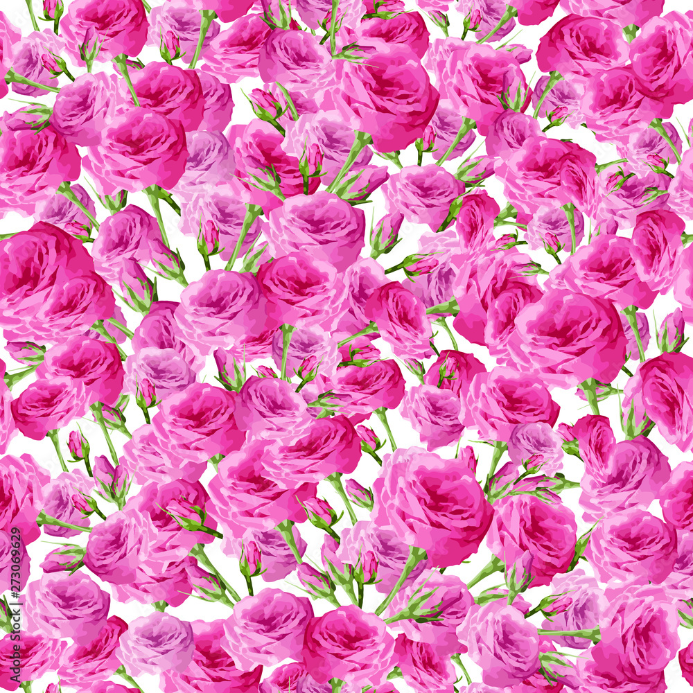 roses, buds - seamless vector pattern roses, buds - seamless vector pattern