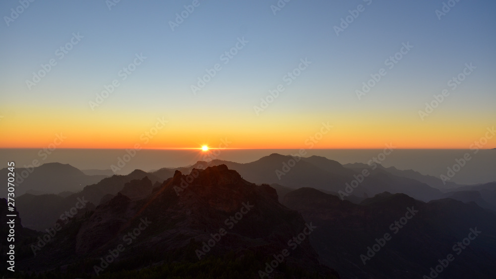 Sunset view from the high point to gran canaria island Sunset view from the high point to gran canaria island